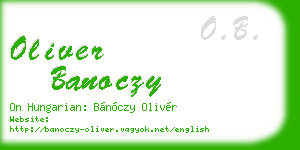 oliver banoczy business card