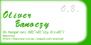 oliver banoczy business card